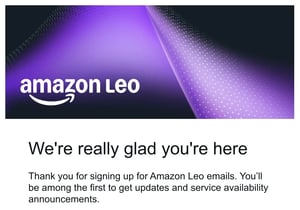 Amazon Leo Signing Up Page